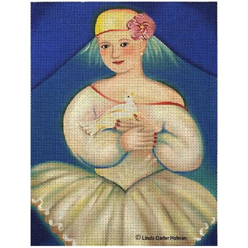 Little Dancer Holding Dove Painted Canvas Melissa Shirley Designs  - 1
