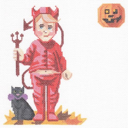 Little Devil Painted Canvas Labors of Love Needlepoint  - 1