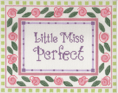 Little Miss Perfect Painted Canvas Labors of Love Needlepoint  - 1