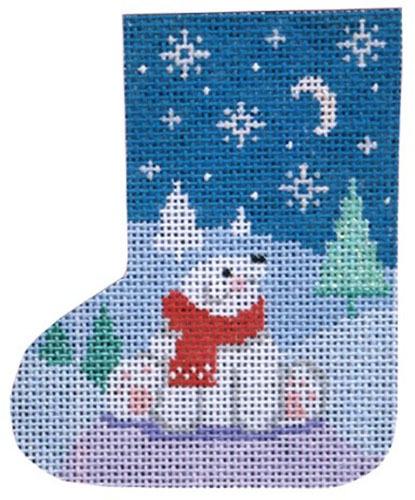 Little Polar Bear Skate Painted Canvas Shelly Tribbey 