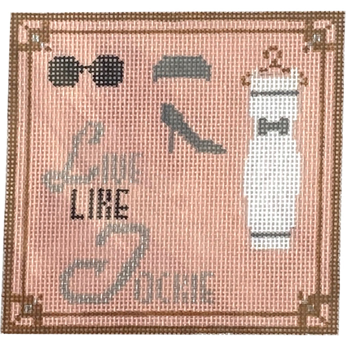 Live Like Jackie Painted Canvas Kimberly Ann Needlepoint 