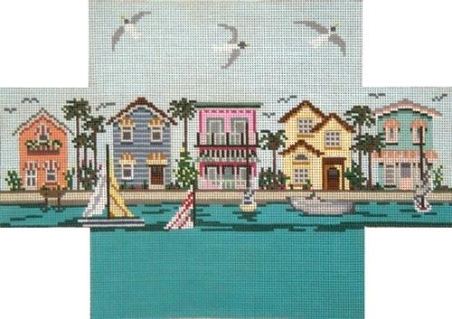 Living on the Water Brick Cover Painted Canvas Needle Crossings 