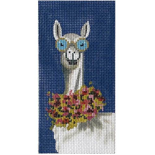 Llama Single Side Eyeglass Case Painted Canvas Colors of Praise 