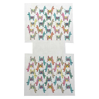 Llamas Bag Painted Canvas Flower & Vine 
