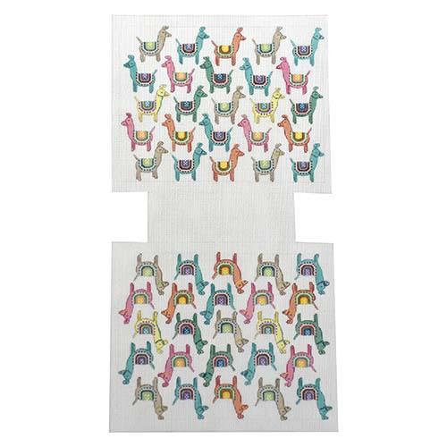 Llamas Bag Painted Canvas Flower & Vine  - 1