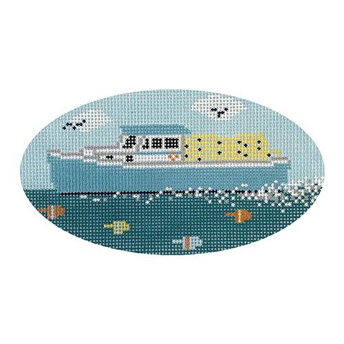 Lobster Boat Painted Canvas Morgan Julia Designs  - 1