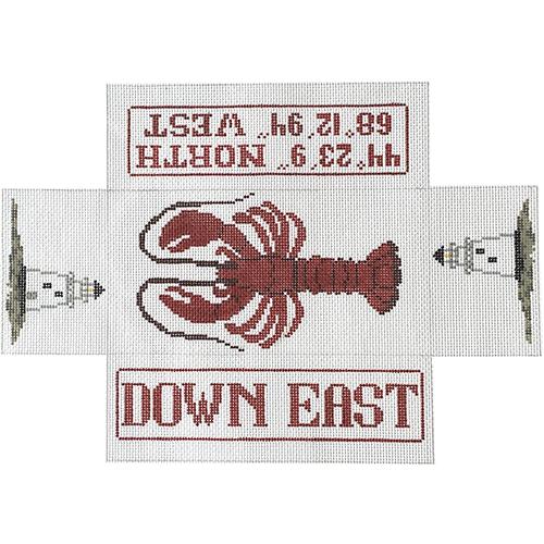 Lobster Down East Brick Cover Painted Canvas Silver Needle 