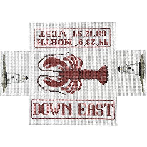 Lobster Down East Brick Cover Painted Canvas Silver Needle  - 1