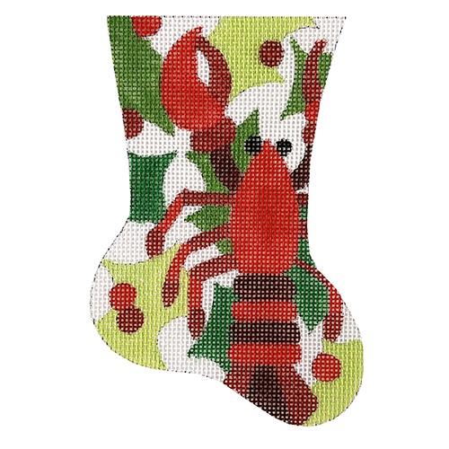 Lobster Mini Sock Painted Canvas Raymond Crawford Designs 