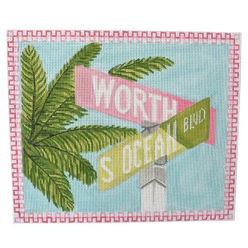 Location, Location, Location Painted Canvas The Plum Stitchery  - 1