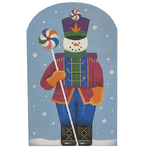Lollipop Snowman Sentry Painted Canvas Pepperberry Designs  - 1