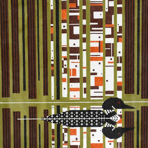 Loonscape on 13 Painted Canvas Charley Harper  - 1