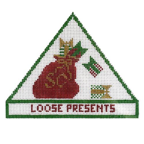 Loose Present Ornament Painted Canvas Kimberly Ann Needlepoint 