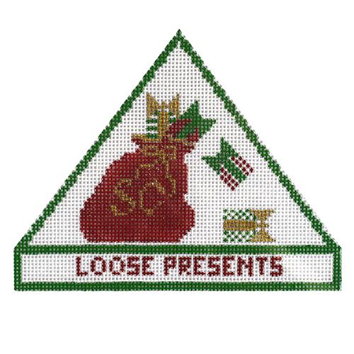 Loose Present Ornament Painted Canvas Kimberly Ann Needlepoint  - 1