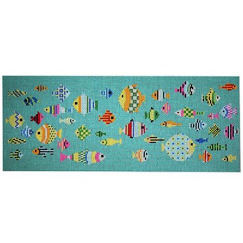 Lots of Fishies Painted Canvas A Stitch in Time  - 1