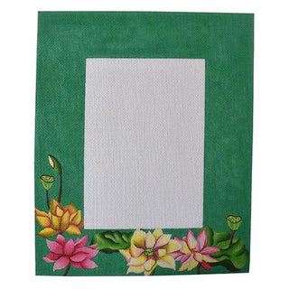 Lotus on Green Painted Canvas PLD Designs 
