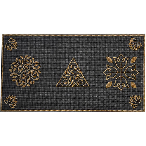 Lotus Pillow on Black Painted Canvas PLD Designs  - 1