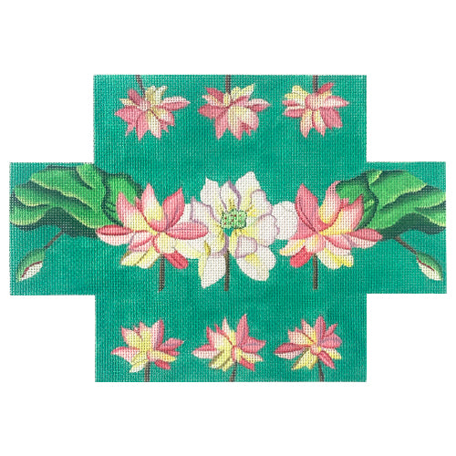 Lotus Pond Brick Cover Painted Canvas PLD Designs  - 1