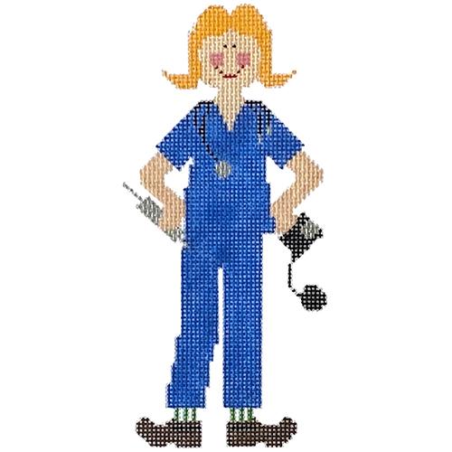 Love a Nurse with Stitch Guide Painted Canvas The Princess & Me  - 1