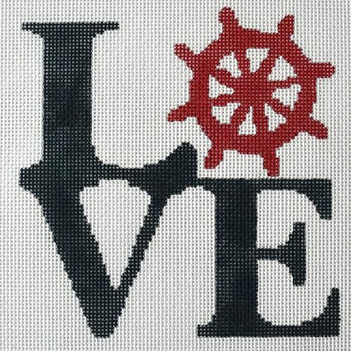 Love Captain's Wheel Painted Canvas Kristine Kingston  - 1