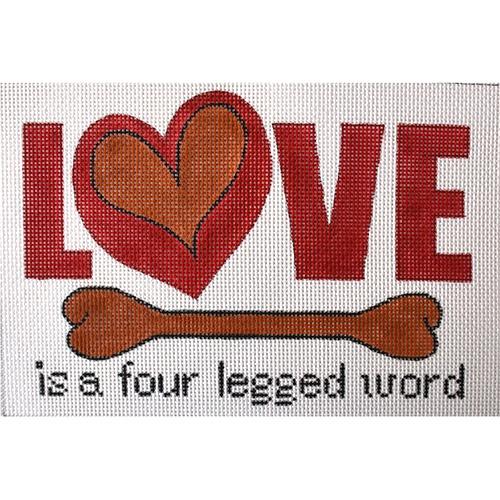Love is a 4 Legged Word Painted Canvas Unique New Zealand Design 