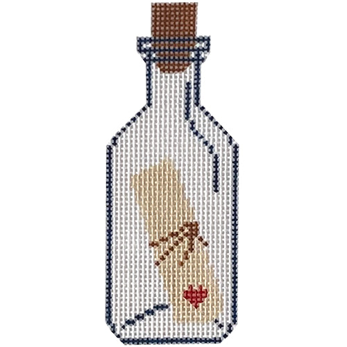Love Letter in a Bottle Painted Canvas Audrey Wu Designs  - 1