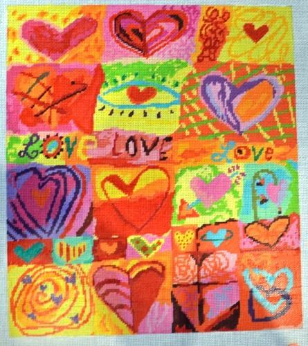Love, Love, Love Painted Canvas Birds of a Feather  - 1