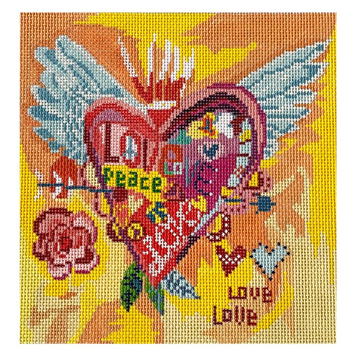 Love Tattoo Painted Canvas Birds of a Feather 
