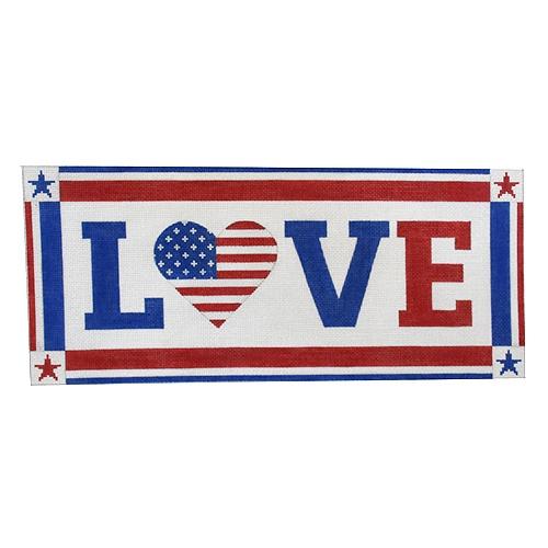 Love with Flag Heart Painted Canvas Pepperberry Designs  - 1