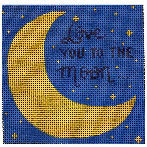 Love You to the Moon (ME) Painted Canvas Madeleine Elizabeth  - 1