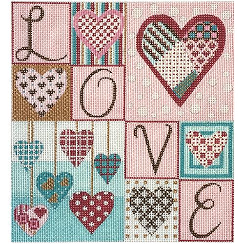 Lovin Hearts Painted Canvas Alice Peterson Company  - 1