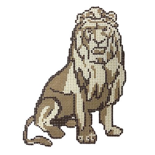 Ludwig Lion   Brown Painted Canvas Blue Ridge Stitchery  - 1