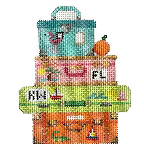 Luggage Stack   Florida Painted Canvas The Meredith Collection  - 1