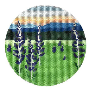 Lupine Field Painted Canvas Blue Ridge Stitchery 

