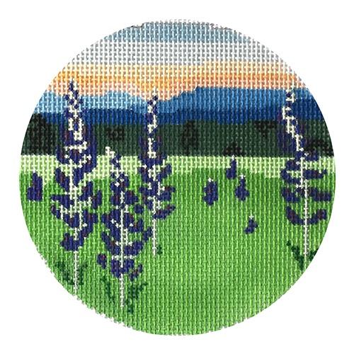 Lupine Field Painted Canvas Blue Ridge Stitchery 
