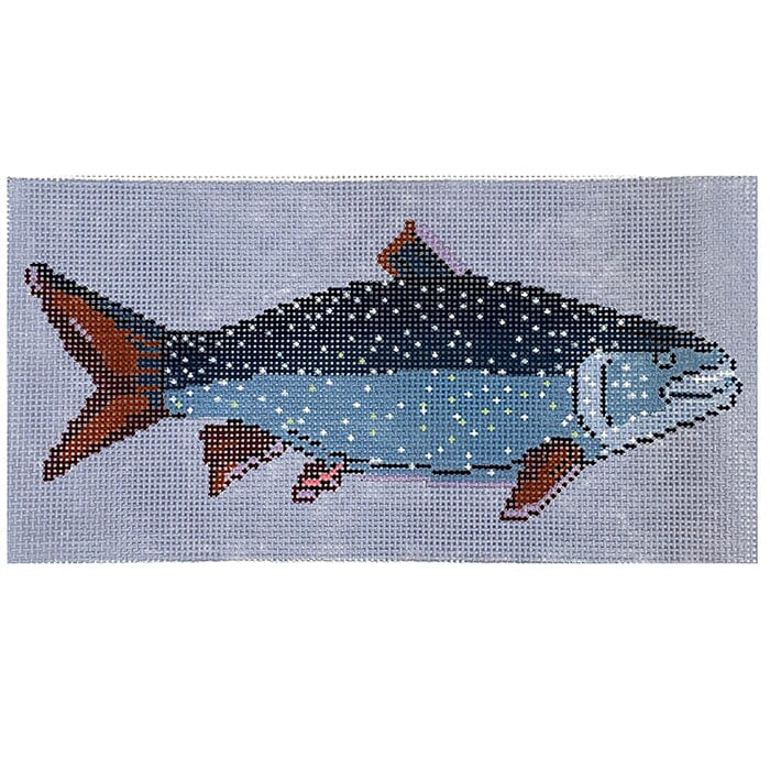 Mackinaw Trout Profile Painted Canvas Cooper Oaks Design  - 1