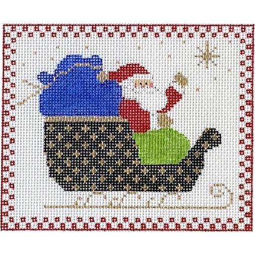 Magnificent Mile Santa! With Stitch Guide Painted Canvas The Princess & Me  - 1