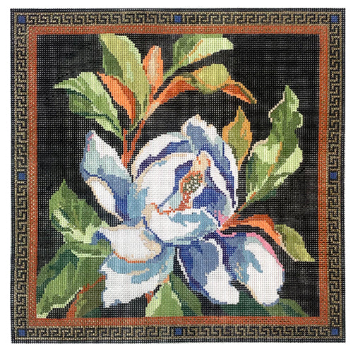 Magnolia Grandifloria Pillow Painted Canvas CBK Needlepoint Collections 