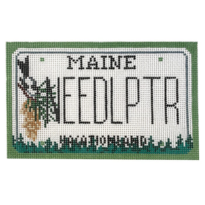 Maine Mini Plate Painted Canvas CBK Needlepoint Collections 