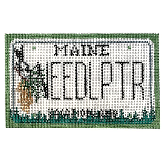 Maine Mini Plate Painted Canvas CBK Needlepoint Collections 
