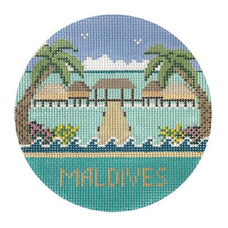 Maldives Round Painted Canvas Doolittle Stitchery 

