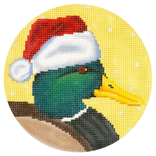 Mallard Duck with Santa Hat Painted Canvas Scott Church Creative  - 1
