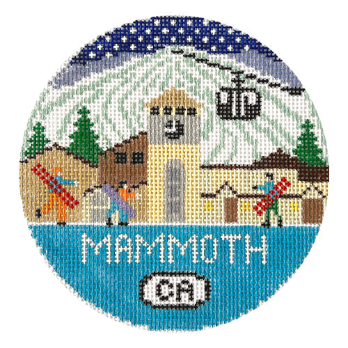 Mammoth CA Round Painted Canvas Doolittle Stitchery 