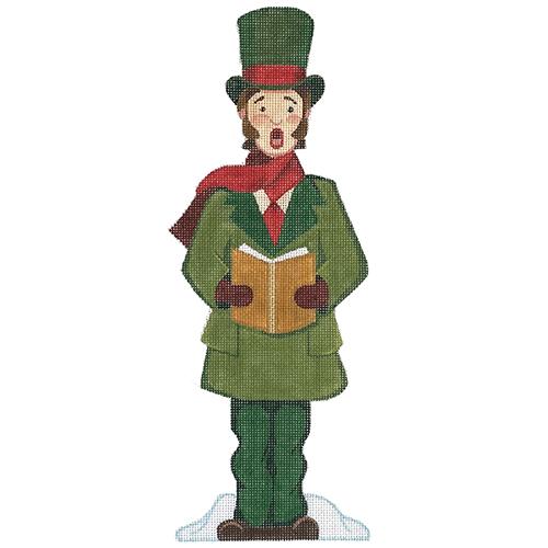 Man Caroler Painted Canvas Raymond Crawford Designs 