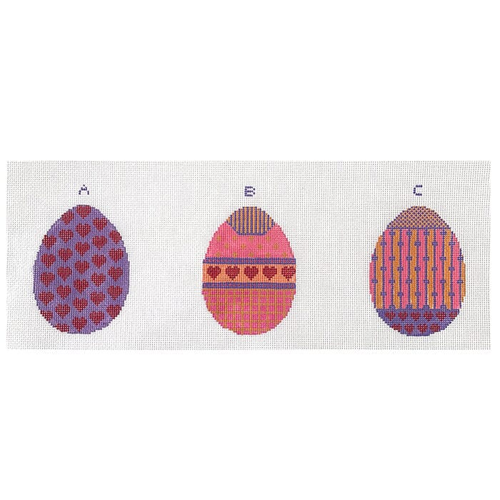 Mara's 3 Egg Omelette - Pink Hearts, Lavender Painted Canvas Whimsy & Grace