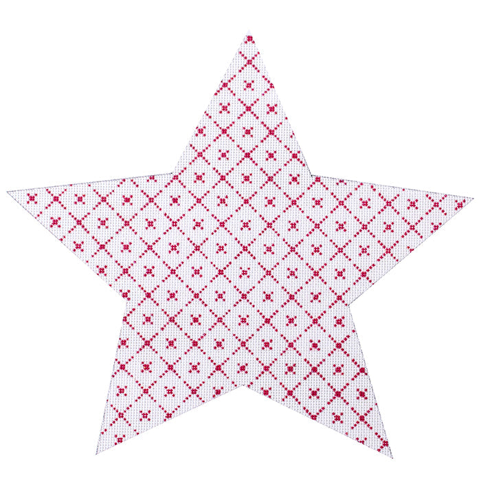 Mara's Tree Topper Star 10" Pink Painted Canvas Whimsy & Grace - 1