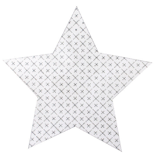 Mara's Tree Topper Star 10" Silver Painted Canvas Whimsy & Grace