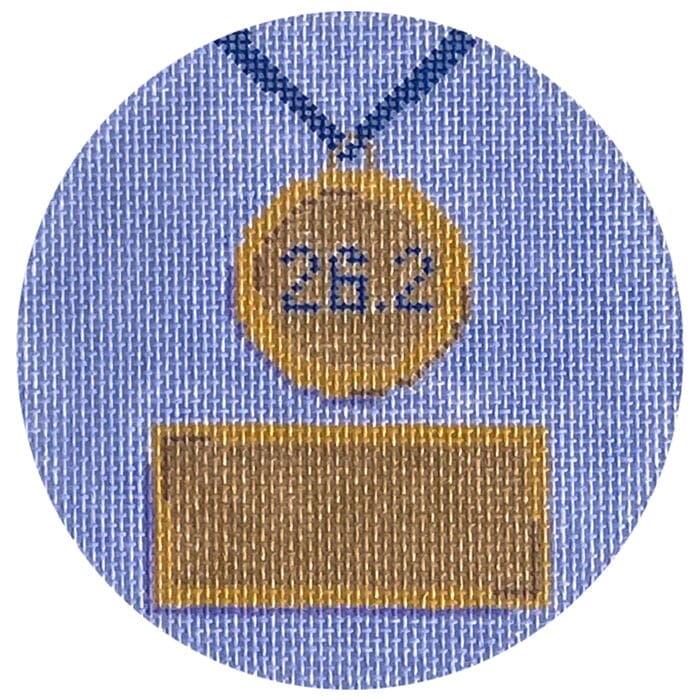 Marathon Medal Round Painted Canvas Alice & Blue 