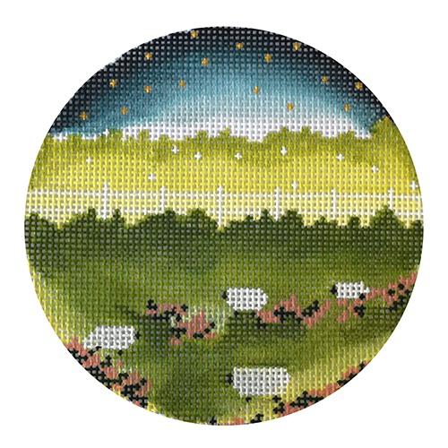 March - Sheep Painted Canvas The Plum Stitchery 