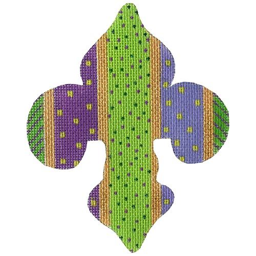 Mardi Gras Mini Celebration Stripes Painted Canvas Kate Dickerson Needlepoint Collections  - 1